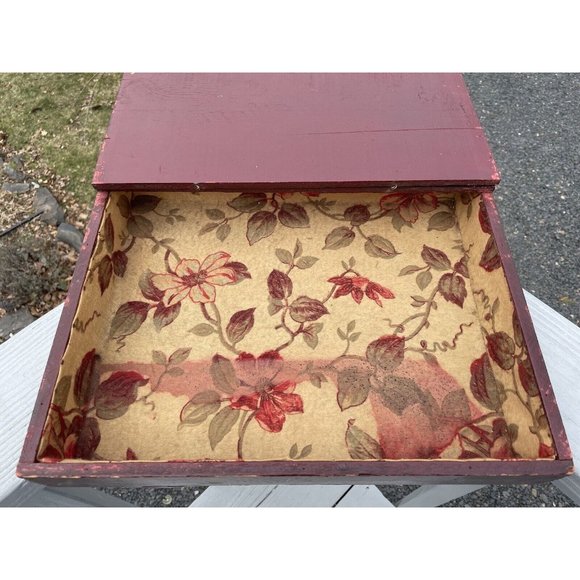 Antique - Vintage Wooden Letter Lap Desk Box Hand Painted Primitive Edwardian - Picture 16 of 16